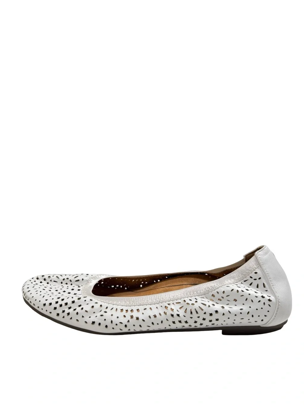 Vionic Robyn White Leather Perforated Ballet Flats Womens Sz 9 Orthotic Shoes - Picture 6 of 11